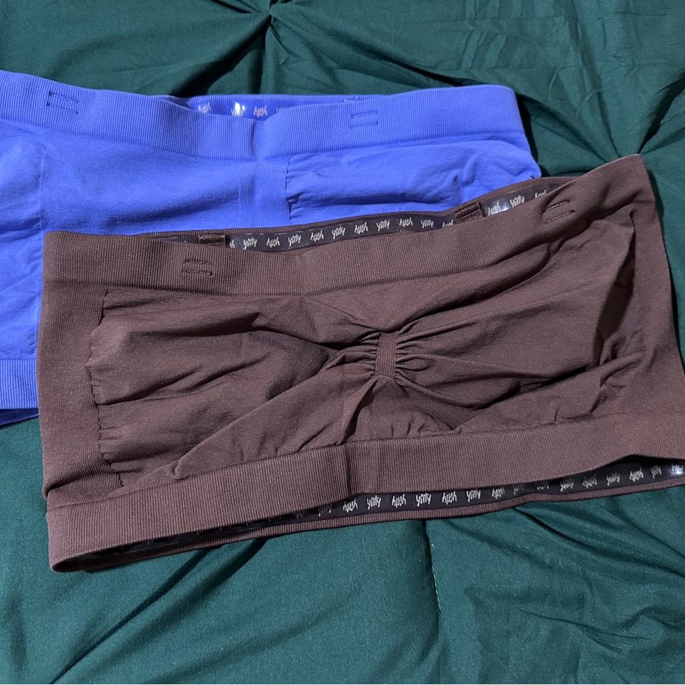 YITTY Brown and Blue Bandeau Tops